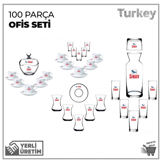 Trakya 100 Parça Baskılı Ofis Seti